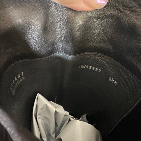 Stewart Weitzman 5050 Over The Knee Boots ($850) Black Leather Size 8.5M - Picture 10 of 11